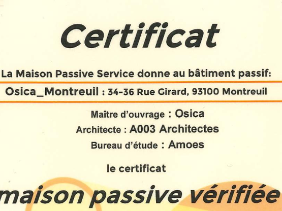 Les logements de Montreuil officiellement labellisés Passivhaus !